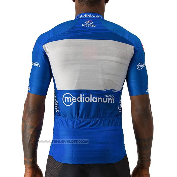2023 Maillot Cyclisme Giro d'Italia Bleu Blanc Manches Courtes et Cuissard
